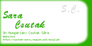 sara csutak business card