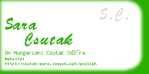 sara csutak business card